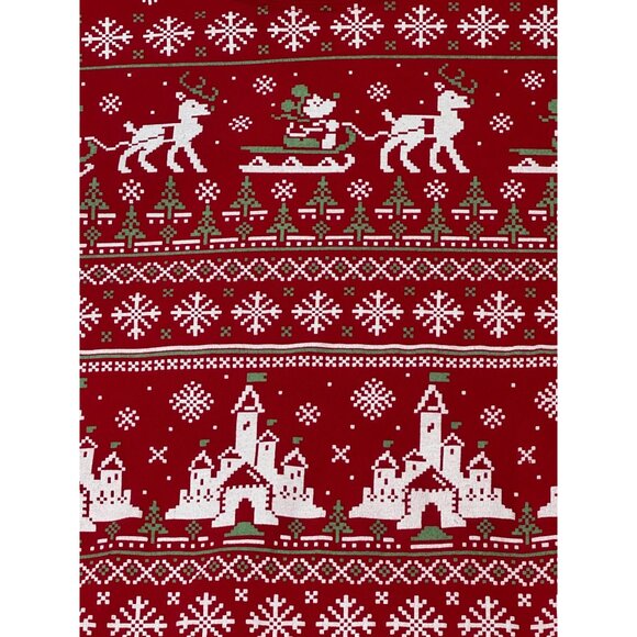 Vintage Disney Parks Red Christmas T-Shirt Large Santas Sleigh Castle Design - Picture 3 of 8